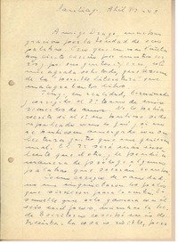 [Carta] 1948 abr. 12, Santiago, Chile [a] Gonzalo Drago