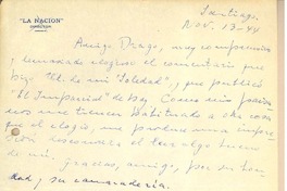 [Carta] 1944 nov. 13, Santiago, Chile [a] Gonzalo Drago