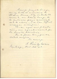 [Carta] 1938 noviembre, Santiago, Chile [a] Gonzalo Drago