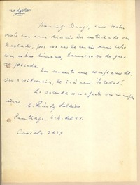 [Carta] 1944 oct. 6, Santiago, Chile [a] Gonzalo Drago