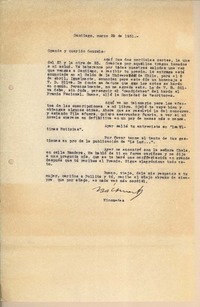 [Carta] 1951 mar. 29, Santiago, Chile [a] Gonzalo Drago