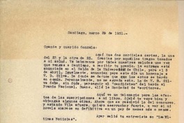 [Carta] 1951 mar. 29, Santiago, Chile [a] Gonzalo Drago