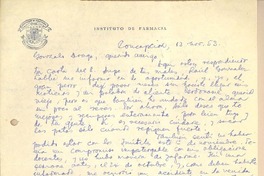 [Carta] 1953 nov. 13, Concepción, Chile [a] Gonzalo Drago