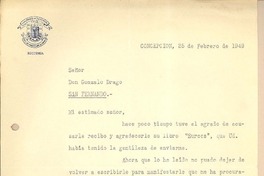 [Carta] 1949 feb. 25, Concepción, Chile [a] Gonzalo Drago