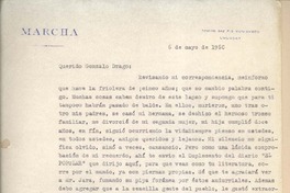 [Carta] 1960 may. 8, Montevideo, Uruguay [a] Gonzalo Drago