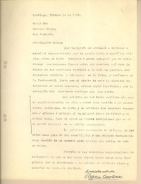 [Carta] 1958 feb. 10, Santiago, Chile [a] Gonzalo Drago