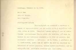 [Carta] 1958 feb. 10, Santiago, Chile [a] Gonzalo Drago