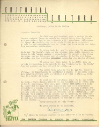 [Carta] 1945 jul. 26, Santiago, Chile [a] Gonzalo Drago