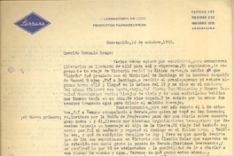 [Carta] 1952 oct. 10, Concepción, Chile [a] Gonzalo Drago