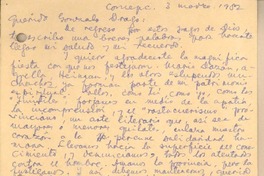 [Tarjeta] 1952 mar. 3, Concepción, Chile [a] Gonzalo Drago