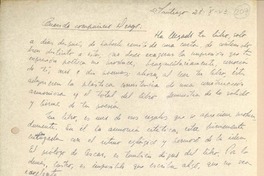 [Carta] 1943 oct. 28, Santiago, Chile [a] Gonzalo Drago