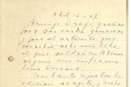 [Carta] 1947 abr. 16, Santiago, Chile [a] Gonzalo Drago