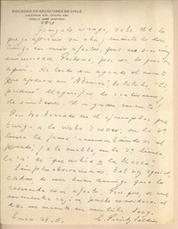 [Carta] 1951 ene. 29, Santiago, Chile [a] Gonzalo Drago