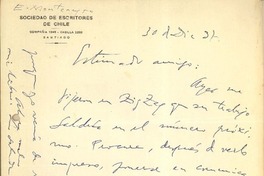 [Carta] 1937 dic. 30, Santiago, Chile [a] Gonzalo Drago