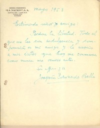 [Carta] 1953 mayo, Santiago, Chile [a] Gonzalo Drago