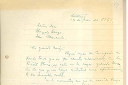[Carta] 1951 jul. 14, Santiago, Chile [a] Gonzalo Drago
