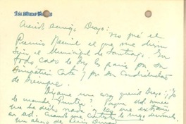 [Tarjeta] c.1951, Santiago, Chile [a] Gonzalo Drago