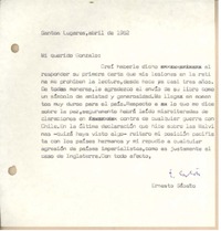 [Carta], 1982 abr. Santos Lugares, Argentina [a] Gonzalo Drago