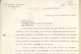 [Carta] 1944 dic. 6, Santiago, Chile [a] Gonzalo Drago
