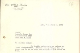 [Carta] 1970 abr. 8, Lima, Perú [a] Gonzalo Drago