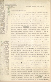[Carta] 1941 oct. 6, Santiago, Chile [a] Gonzalo Drago