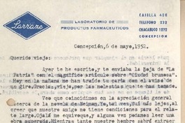[Carta] 1952 may. 6, Concepción, Chile [a] Gonzalo Drago