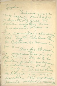 [Carta] c.1962 oct. 6, Santiago, Chile [a] Gonzalo Drago
