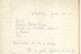 [Carta] 1974 jul. 14, Santiago, Chile [a] Roque Esteban Scarpa