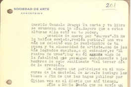 [Tarjeta] 1952 mar. 5, Concepción, Chile [a] Gonzalo Drago