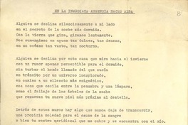 En la inmediata ausencia naces alba