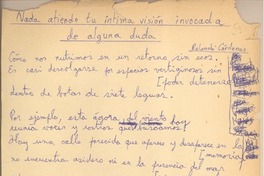 Nada atiende tu última visión invocada de alguna duda