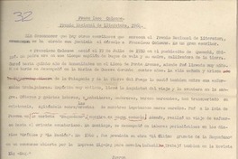 Francisco Coloane Premio Nacional de Literatura