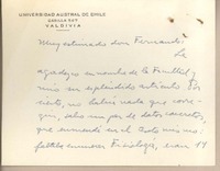 [Tarjeta] 1957?, Valdivia, Chile [a] Fernando Santiván