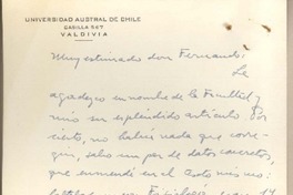 [Tarjeta] 1957?, Valdivia, Chile [a] Fernando Santiván