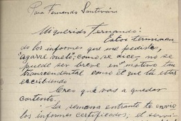 [Carta] 1950 octubre 26, Santiago, Chile [a] Fernando Santiván