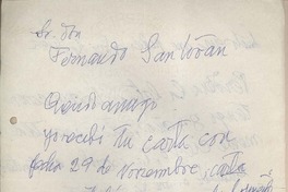 [Carta] 1968 marzo, Santiago, Chile [a] Fernando Santiván