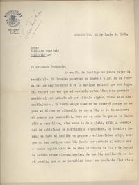 [Carta] 1952 junio 20, Concepción, Chile [a] Fernando Santiván
