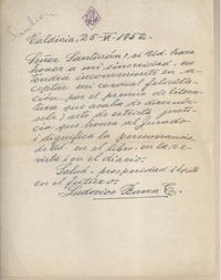 [Carta] 1952 junio 25, Valdivia, Chile [a] Fernando Santiván