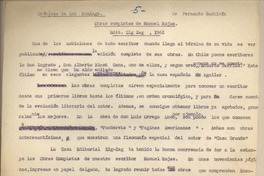 Obras completas de Manuel Rojas