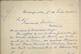 [Carta] 1952 julio 1, Collipulli, Chile [a] Fernando Santiván
