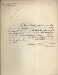 [Carta] 1952 junio 27, Santiago, Chile [a] Fernando Santiván