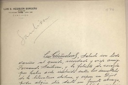 [Carta] 1952 junio 27, Santiago, Chile [a] Fernando Santiván