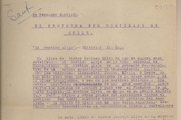 El problema del mestizaje en Chile