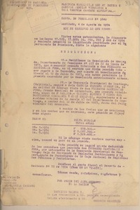 [Pensión vitalicia] 1974 agosto 4, Santiago, Chile [a] Cármen Cárcamo