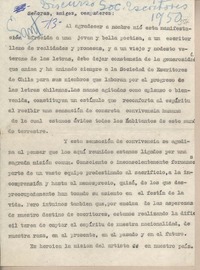 Discurso en la Sociedad de Escritores de Chile
