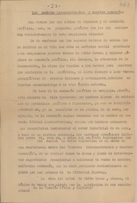 Los cambios internacionales y nuestra economía