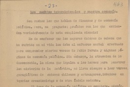 Los cambios internacionales y nuestra economía