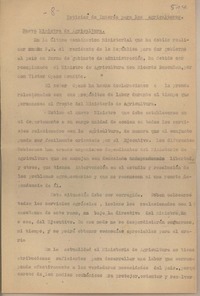 Nuevo ministro de agricultura