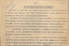 Nuestras páginas destinadas a la candidatura de centro izquierda a don Pedro E. Alfonso