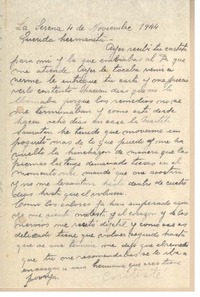 [Carta] 1944 nov. 4, La Serena, [Chile] [a] [Gabriela Mistral], [Brasil]
